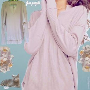 NWT $78 free people | Owen | Oversize Notch Center Wide Rib Thermal Tunic